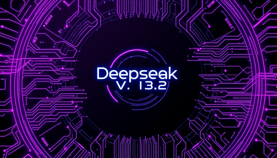 Deepseek V3.2 logo with abstract neon lines background