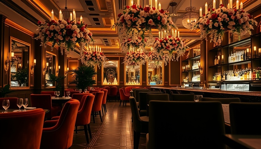 Chic Houston restaurant opening with elegant decor and floral accents.