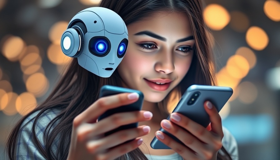 AI chat apps redefining online conversations with futuristic interface, bokeh lights.