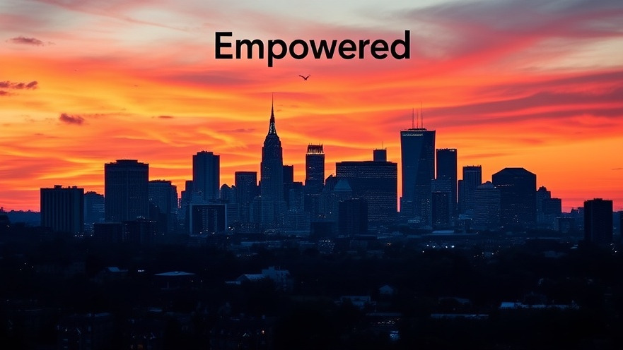 East Point election 2025: Empowered community skyline at sunset.