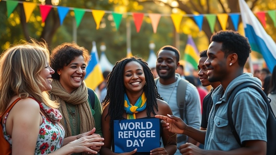 A vibrant World Refugee Day celebration in Charlotte, showcasing community unity and joy.