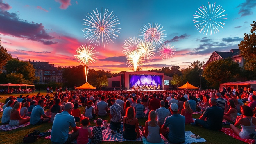 Families enjoying budget-friendly events in Charlotte NC with live music and fireworks.