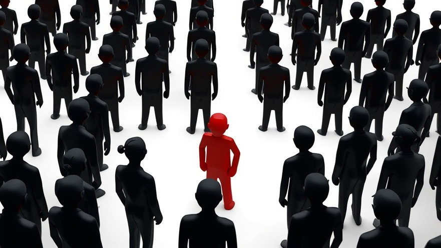 Unique red figure symbolizes individuality in AI branding strategies, 3D Pixar Style.