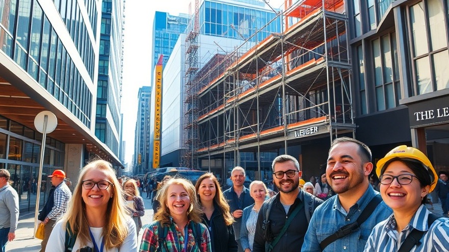 Vibrant construction site of The Ledger showcasing community reporting and local business news.