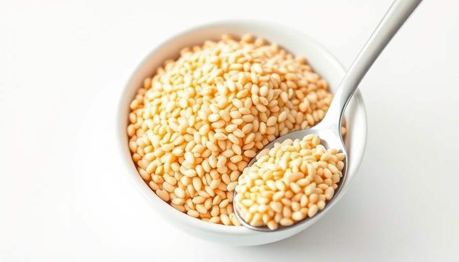 Close-up of sorghum grains in a bowl and spoon showcasing health benefits.