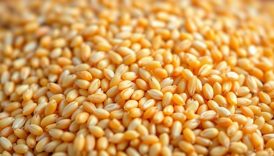 Close-up of sorghum grains showcasing their texture.