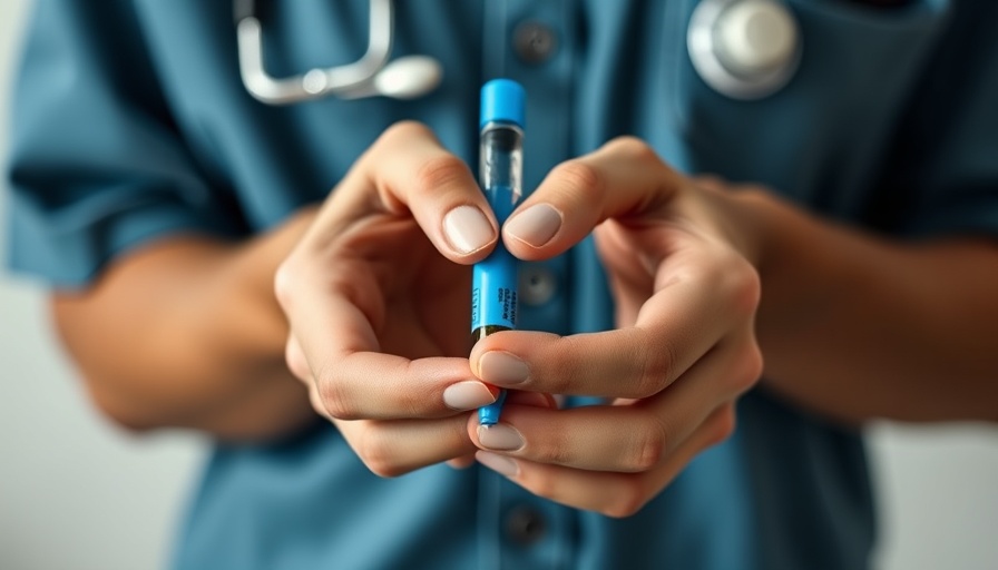 Hands holding Ozempic GLP-1 weight loss pen, focus on health.