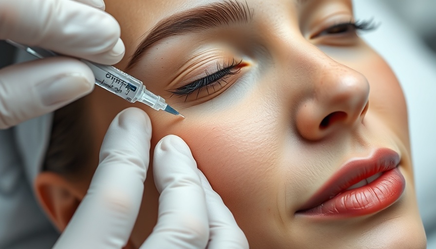 Close-up of polynucleotide injection treatment in a clinic.