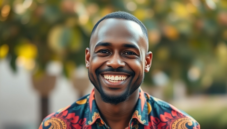 Smiling man outdoors keeping calm as a parent
