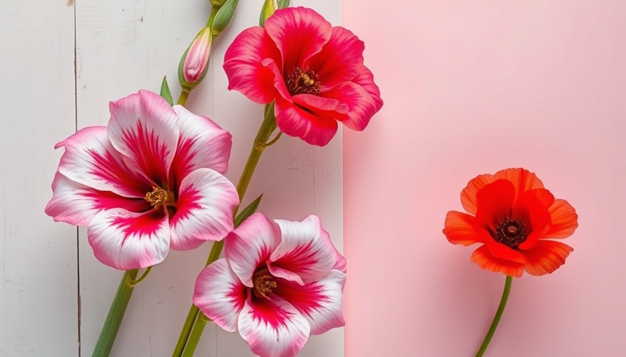 Gladiolus and poppy flowers symbolizing birth month meanings.