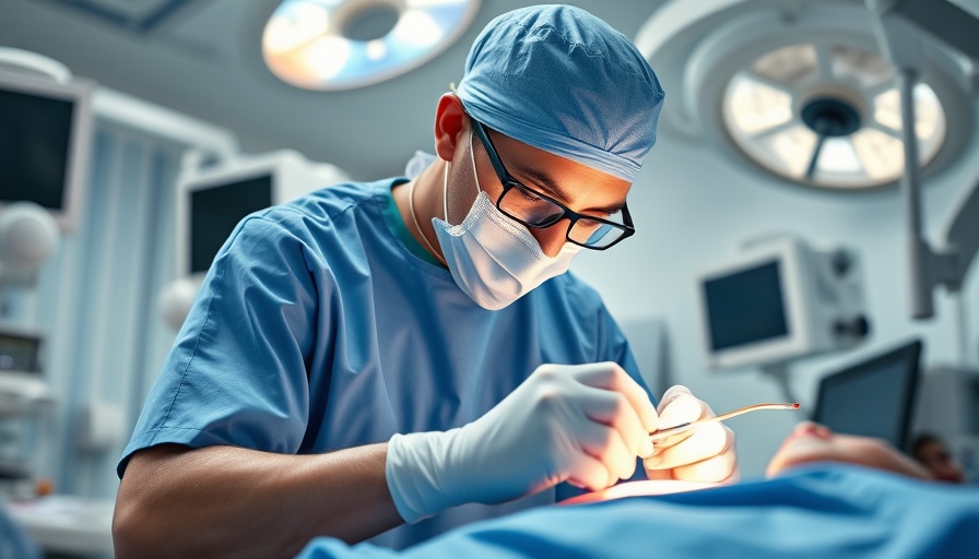 Surgeon performing angioplasty in operating room.
