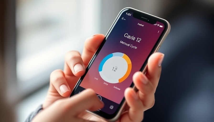 Smartphone showing Cycle Day 12 on menstrual cycle app.