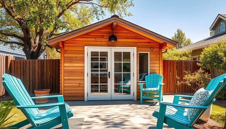 Modern she shed ideas in a sunlit backyard sanctuary.