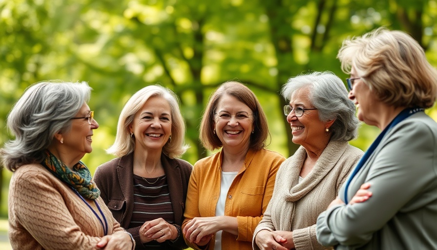 Diverse group of women discussing menopause weight gain solutions in a park.