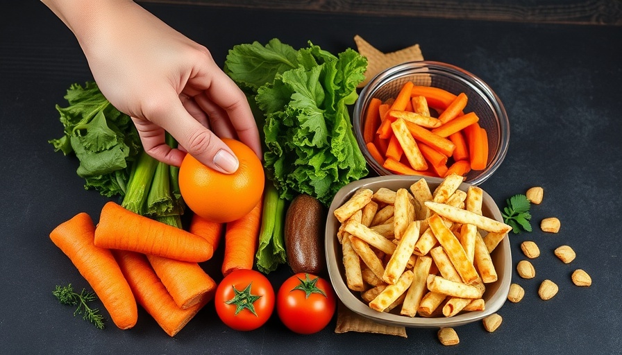 Selection of healthy and unhealthy foods emphasizes diverse choices.
