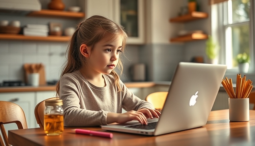 Deciding to homeschool: girl studying at table with snacks and laptop.