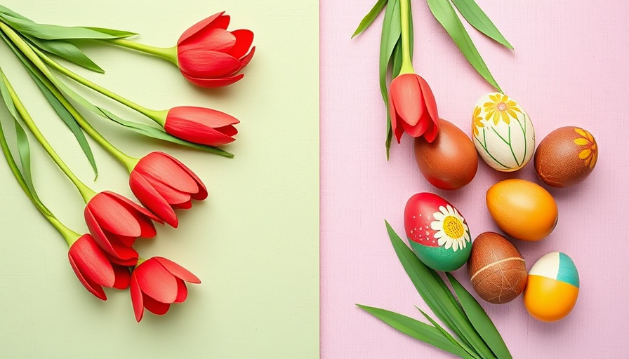 Creative alternatives to dyeing Easter eggs with paper tulips and painted eggs.