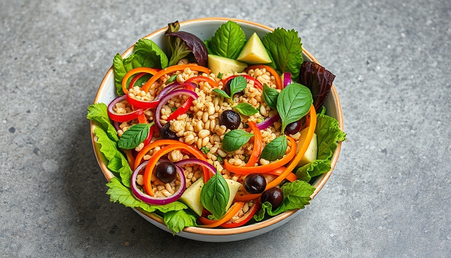 Nourishing vegan salad for treating fatty liver disease with diet