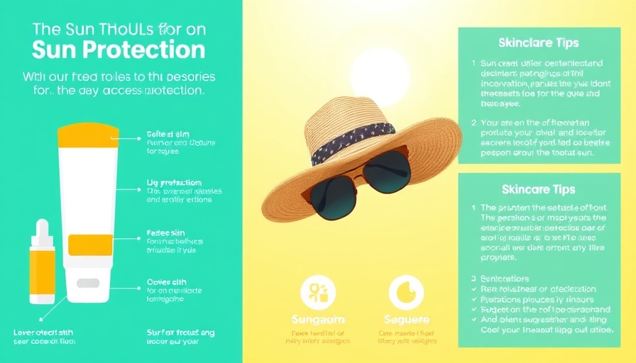 Skincare essentials for aging gracefully infographic with sun protection tips.