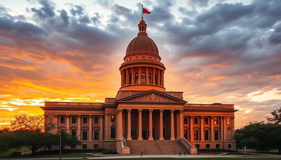 Civic Engagement in Texas: Texas State Capitol at sunset, showcasing majestic architecture.