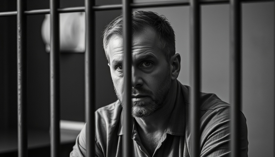 Somber man behind glass in prison, thoughtful expression, Clinton Young death row.
