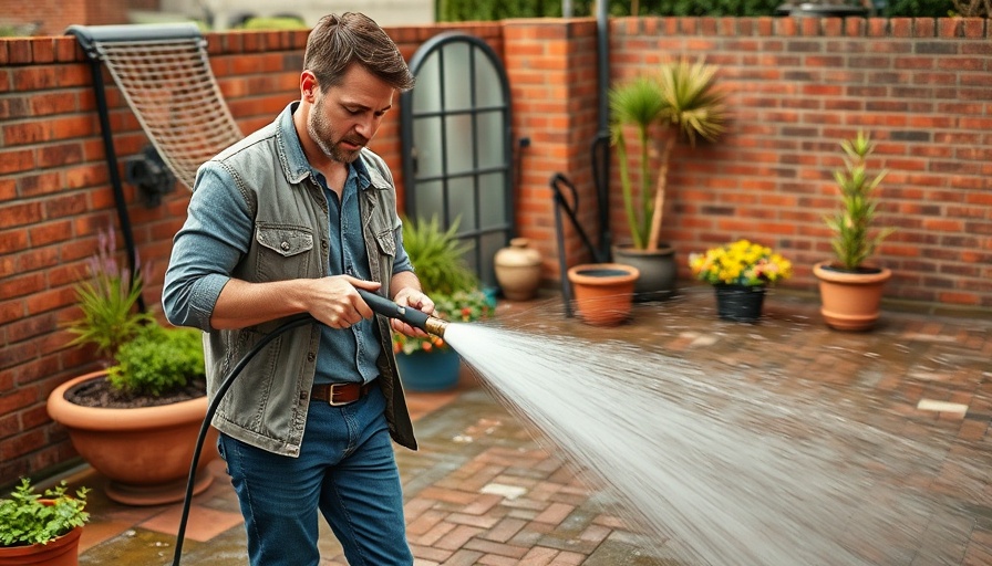 Man using pressure washer on patio, best pressure washers 2025