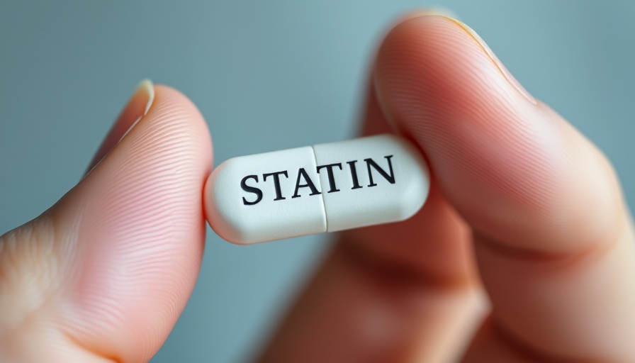 Close-up of statin pill held between fingers, illustrating side effects.