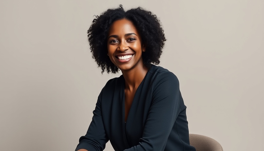 Confident woman smiling in studio portrait for stem cell therapy advances.