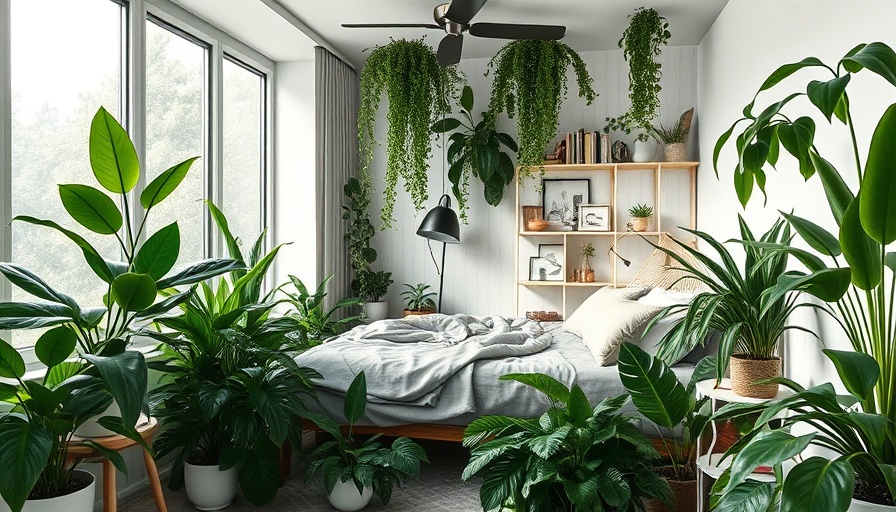 Modern bedroom with the best plants for sleep.