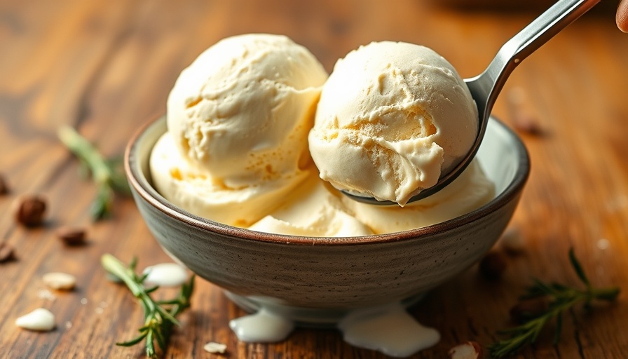 High-protein dessert: dairy-free protein ice cream being scooped.