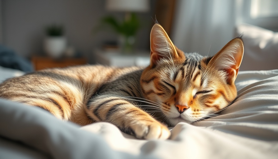 Cozy tabby cat resting, illustrating cat urine odor removal context.
