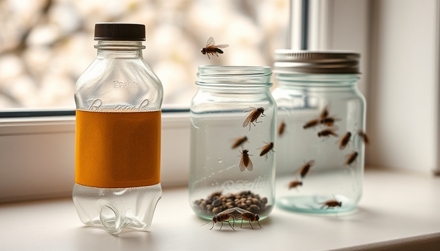 Homemade fly traps from recycled materials.