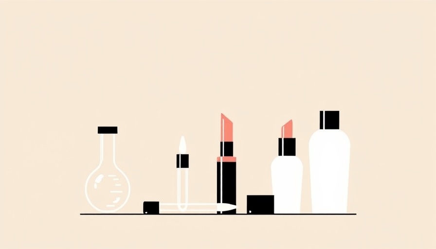 Illustration of beauty products indicating overwashing skin issues.