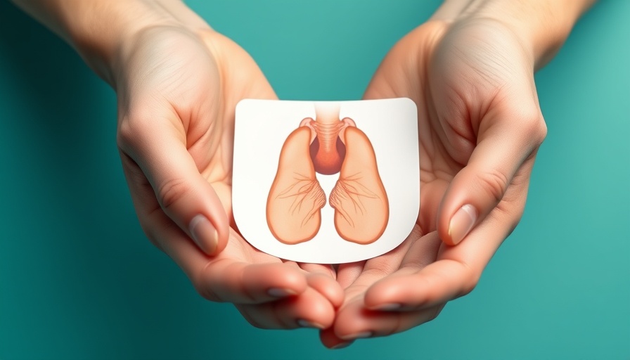 Illustration of thyroid gland in hands for treating Hashimoto’s naturally.