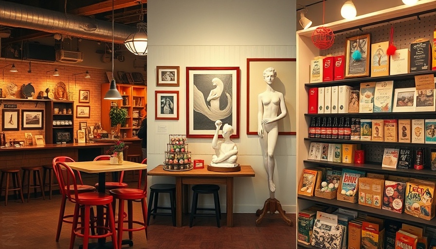Corsicana Arts and Entertainment District showcases cafe, gallery, and store.