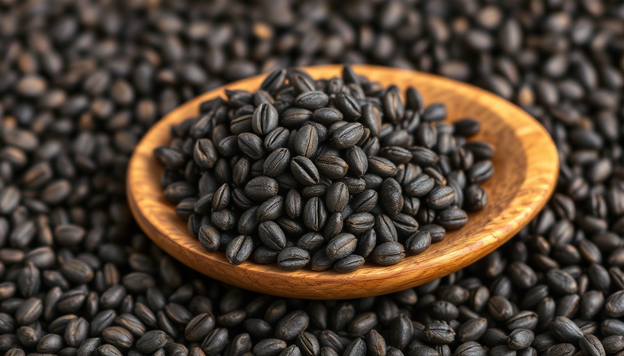 Black cumin seeds for weight loss on wooden spoon.