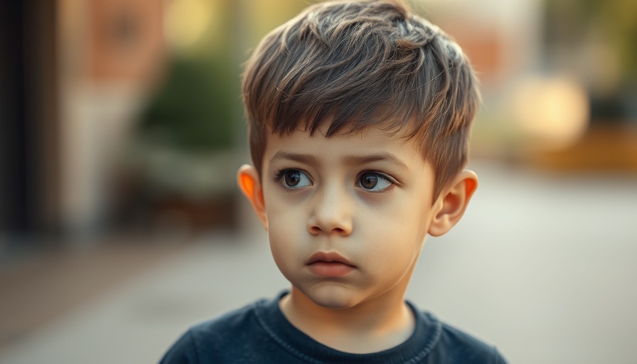Contemplative child, thoughtful expression outdoors.