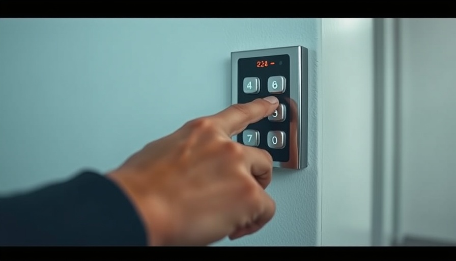 Home security keypad being activated, part of vacation checklist.