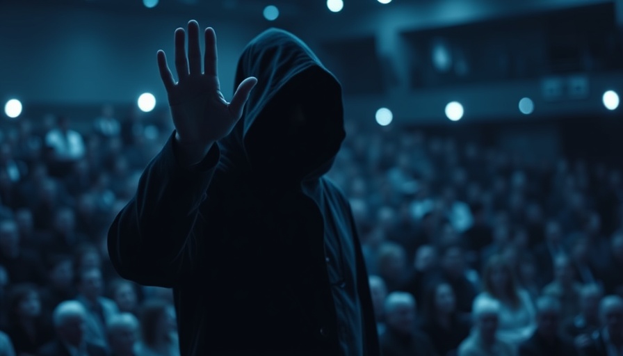 Mysterious figure speech at podium for Texas Democrats.