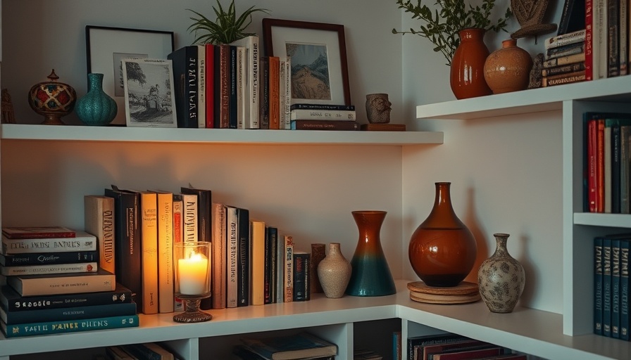 Messy Girl Aesthetic corner with books, vases, and candle on a shelf, cozy and artistic.