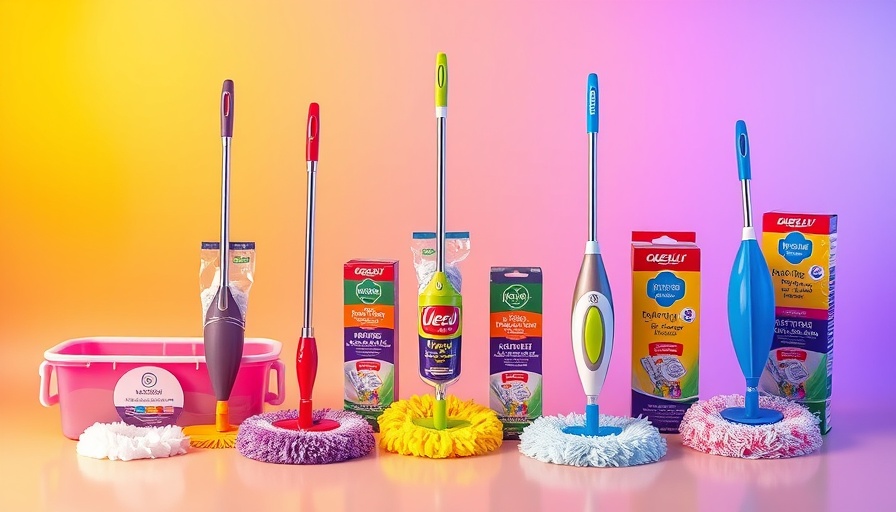 Best mops for home cleaning in colorful, detailed display.