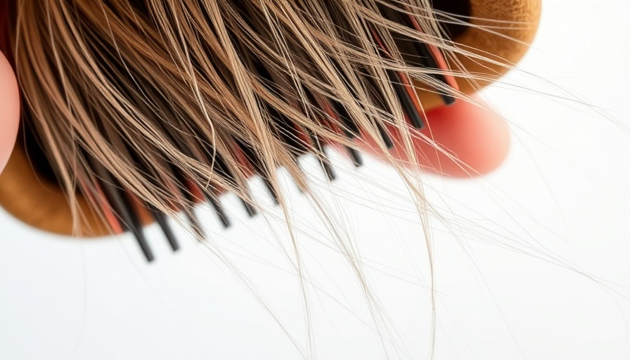 Hairbrush with hair illustrating preventing hair loss and promoting hair growth.