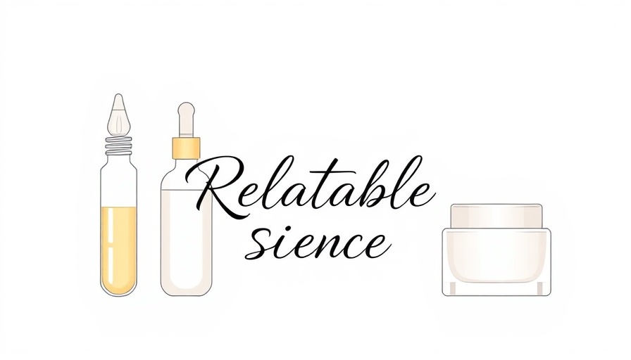 Minimalistic skincare illustration with Relatable Science text, Peptides for Sensitive Skin