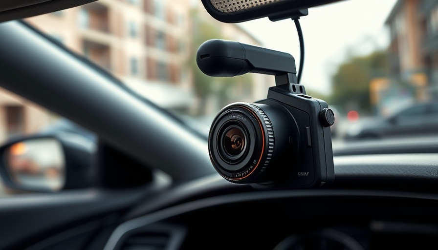 Premium dash cam showcasing modern features mounted in car.
