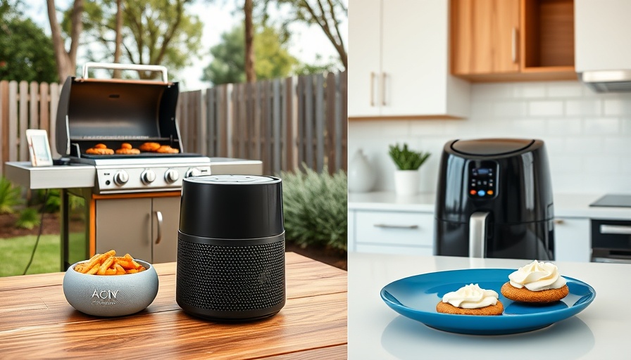 Popular products collage: grill, speaker, air fryer, cookies. Avoid Amazon scams on Prime Day.