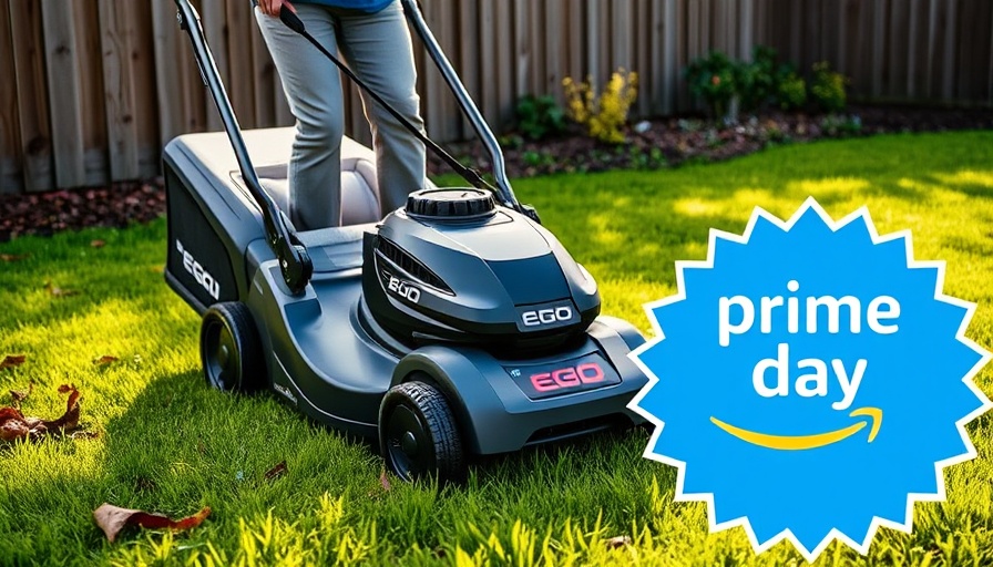 EGO Self-Propelled Mower discount during Prime Day in a garden.