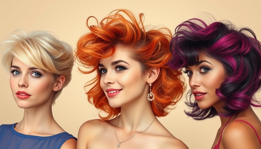 Iconic 1980s hairstyles on diverse women, vibrant styles.