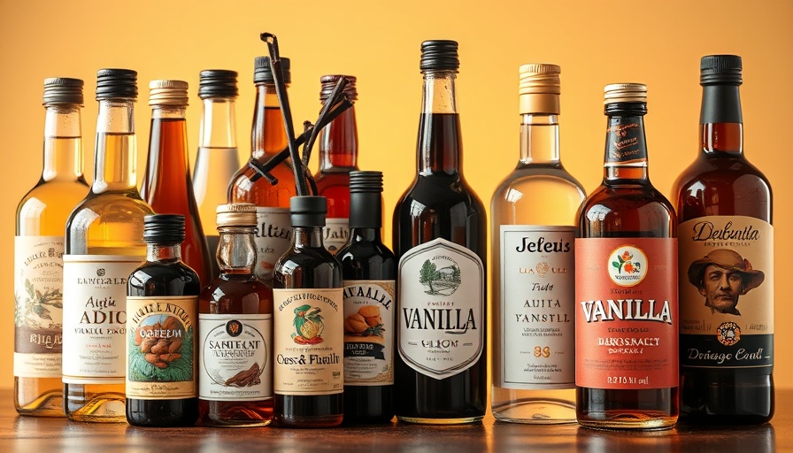 Assorted best vanilla extracts in bottles against a warm background.