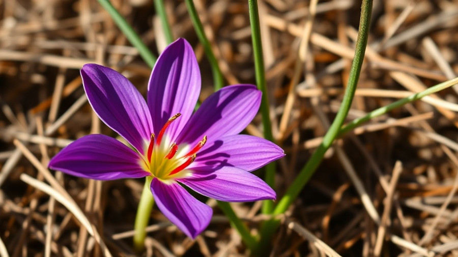 Vibrant saffron flower with red stigmas, related to cumin and saffron for weight loss.
