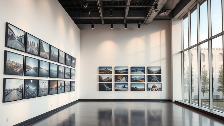 Art exhibition at Prada Sea Beyond, Shanghai gallery with framed photos.